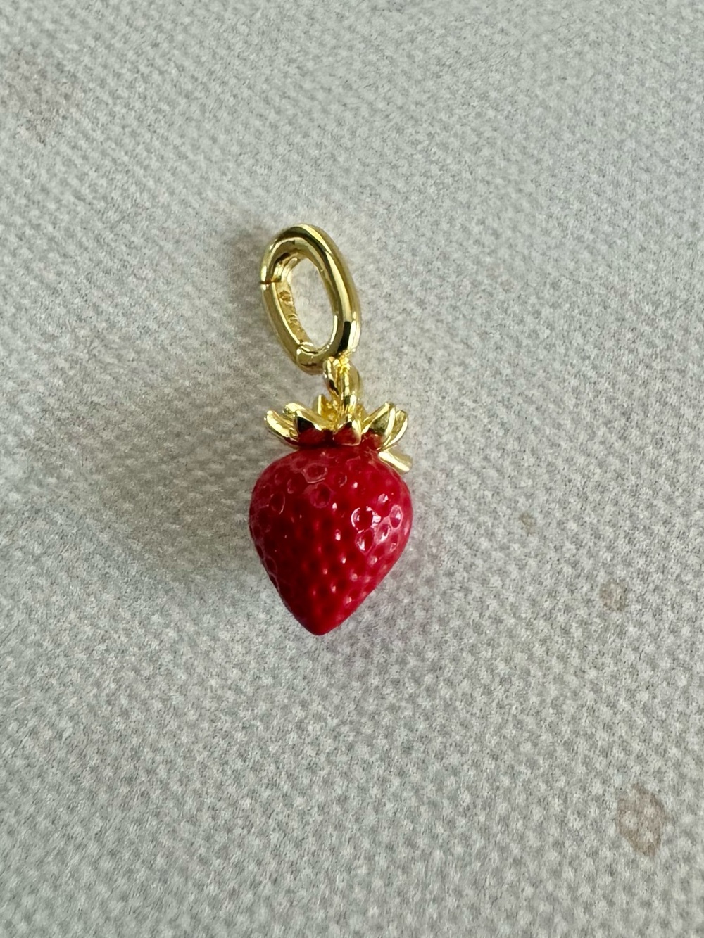 Gorjana Gold Charm Pendant - Red Enamel Strawberry, petite, Tiny